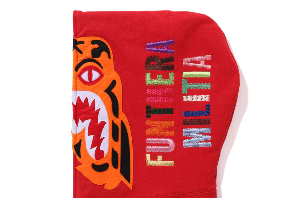 BAPE Tiger Full Zip Hoodie Red Kif Kicks