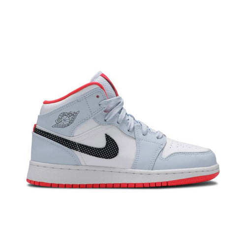 Jordan 1 Mid Half Blue Polka Dot Swoosh (GS)