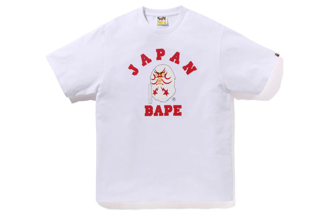 BAPE Japan College Kabuki Tee White