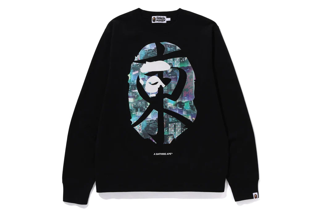 BAPE Neon Tokyo Crewneck Black Kif Kicks