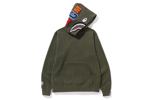BAPE Shark Pullover Hoodie Olive