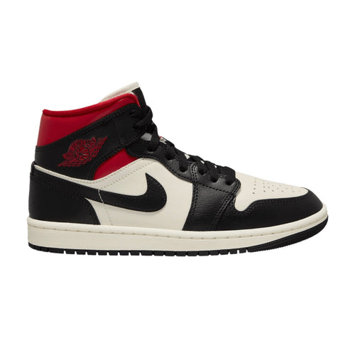 Jordan 1 Mid 'Black Sail Gym Red'